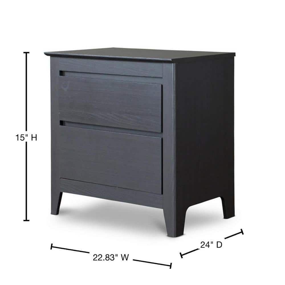 Espresso Contemporary 2-Drawer Nightstand with Angled Feet
