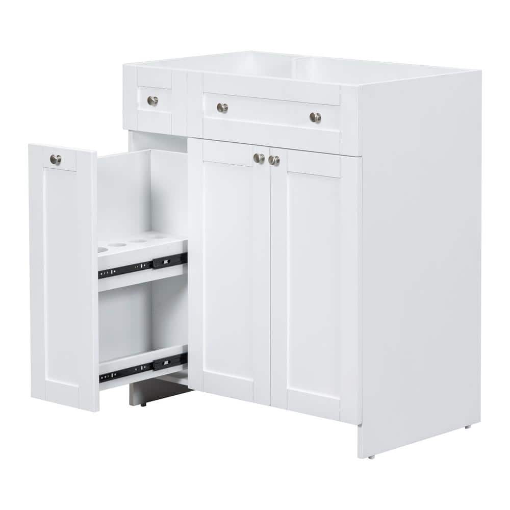 29.6 in. W x 17.8 in. D x 33 in. H Modern Solid Wood Bath Vanity Cabinet wi