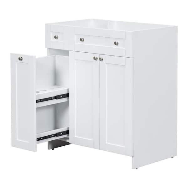 Unbranded 29.6 in. W x 17.8 in. D x 33 in. H Modern Solid Wood Bath Vanity Cabinet without Top in White