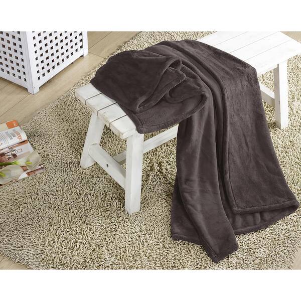 Unbranded Arielle Eggplant Polyester Throw Blanket