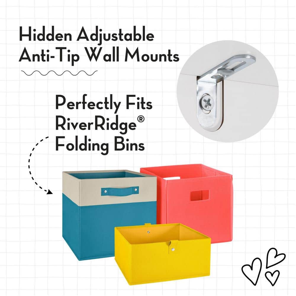 White Kids Bookshelf and Toy Organizer with Cubbies