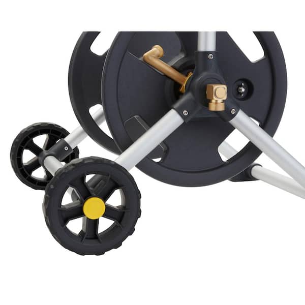 Glitzhome Portable Steel-Stainless Cart Garden Hose Reel, 250-ft Capacity,  5/8-in Diameter, Manual Operation, Black in the Garden Hose Reels  department at