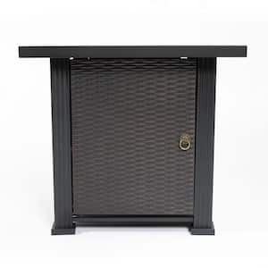 28 in. 40000 BTU Square Fire Pit Table in Black