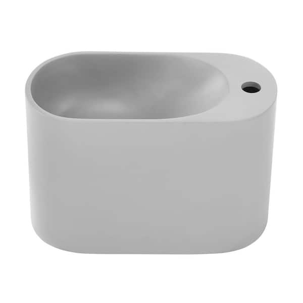 Swiss Madison Terre 17.5 in. Right Side Faucet Wall Mount Bathroom Vessel Sink in Pashmina Grey