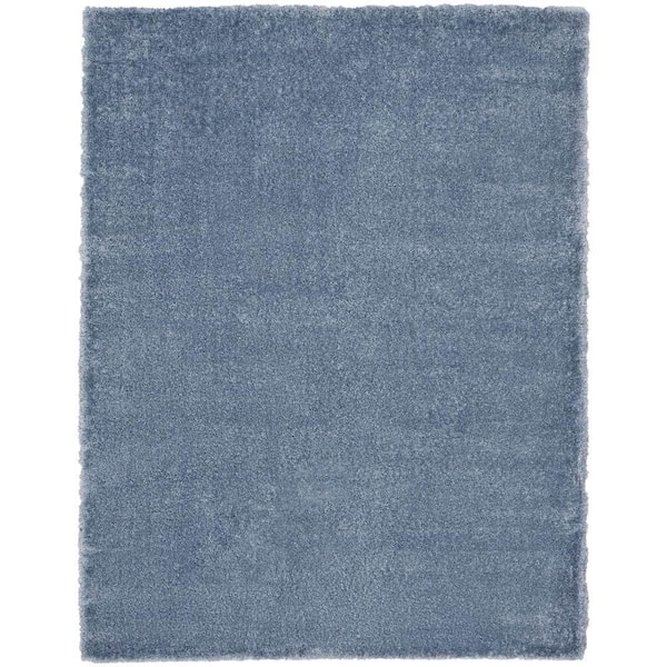 Dreamy Shag Light Blue 8 ft. x 10 ft. All-over design Contemporary Area Rug