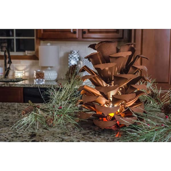 Desert Steel 15 in. Pine Cone Luminary 412-000 - The Home Depot