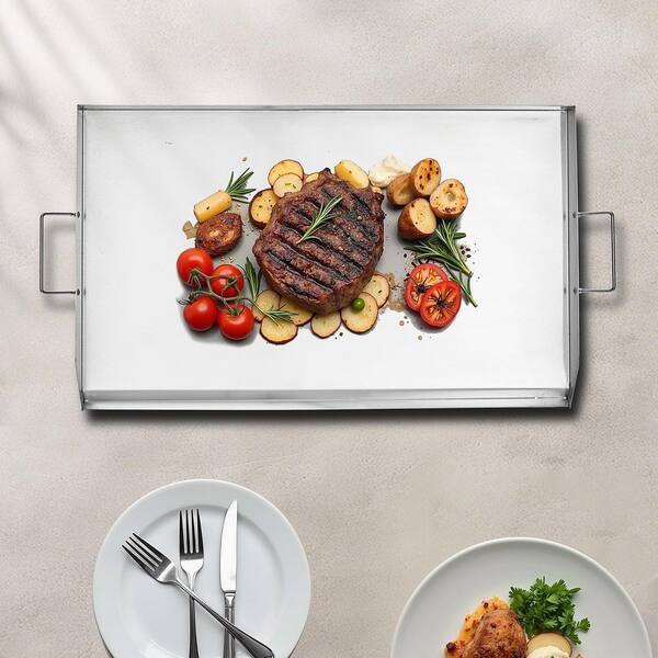 Stainless Steel Griddle, 36x22 in. Universal Flat Top Rectangular Plate, Gas Grill Griddle for BBQ Grill, Teppanyaki
