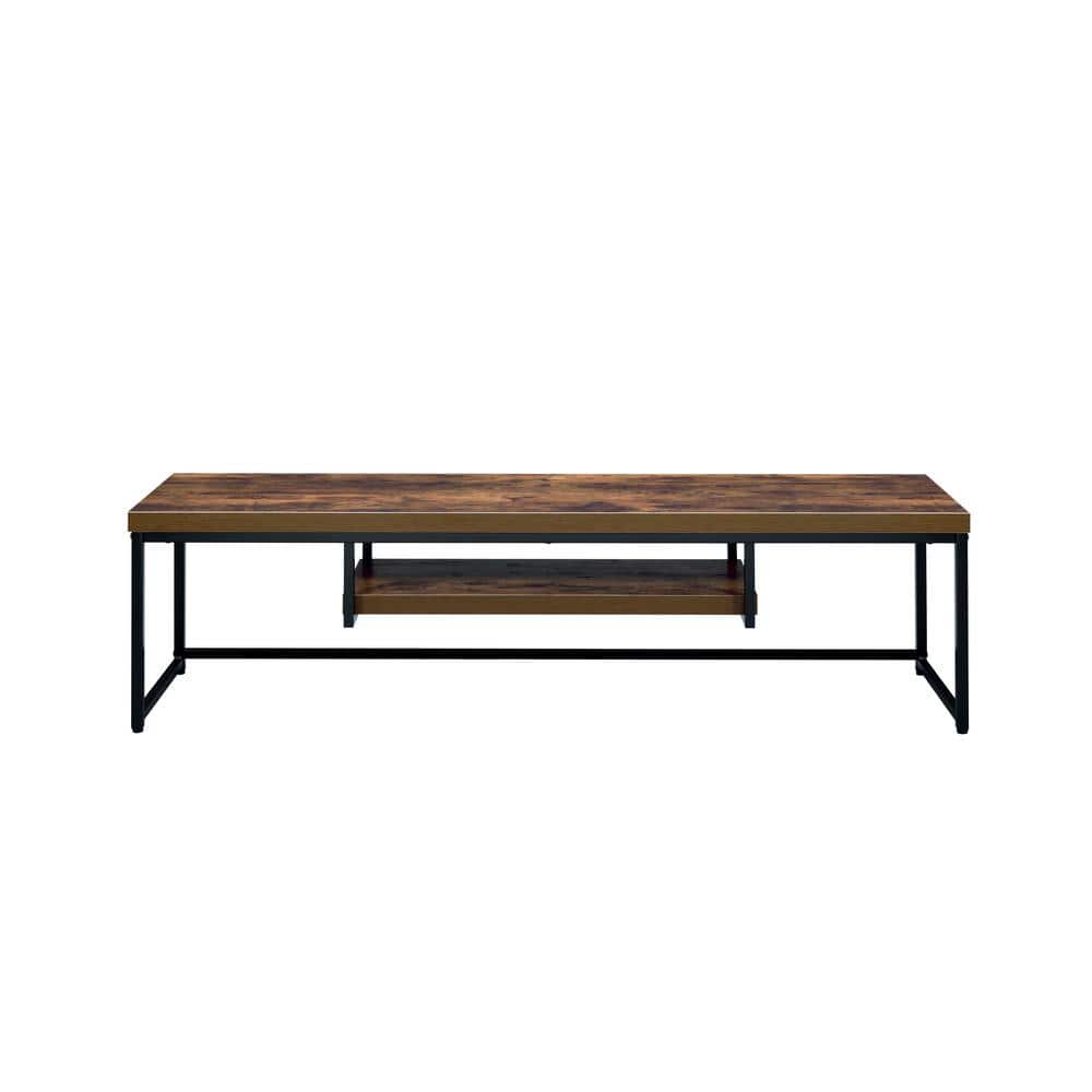 Acme Furniture Bob 59 In. Weathered Oak And Black Wood Tv Stand Fits 