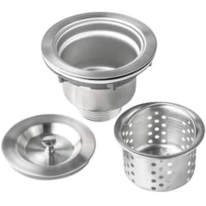 3.5 in. Stainless Steel Kitchen Sink Drain Assembly with Deep Strainer Basket