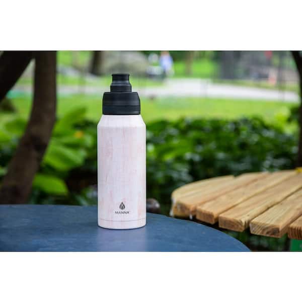 Hydration Nation Double Wall Insulated Water Bottle Wood Grain 34oz