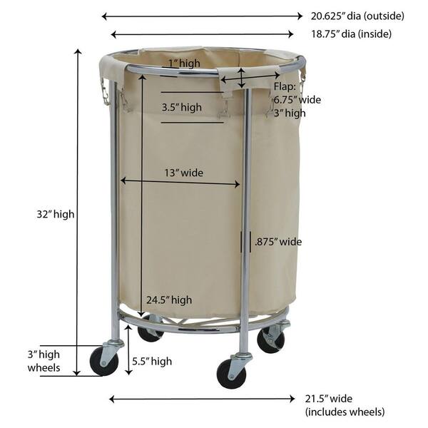 Heavy Duty Rolling Laundry Basket