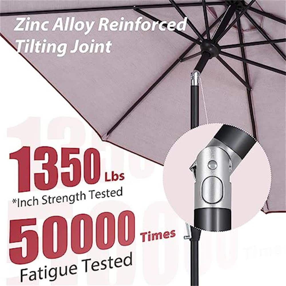 9 ft. Red Aluminum Market Patio Umbrella with Crank and Tilt