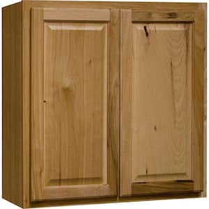 Hampton 30 in. W x 12 in. D x 30 in. H Assembled Wall Kitchen Cabinet in Natural Hickory