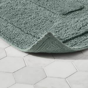 Cotton Machine Washable Textured Border Bath Mat