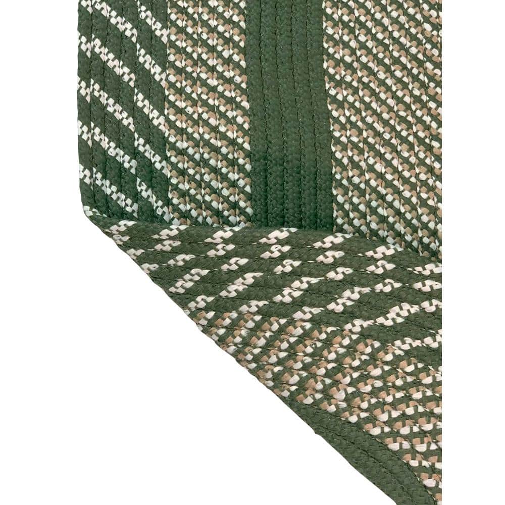 Sage and Beige Braided Reversible Polypropylene Rug