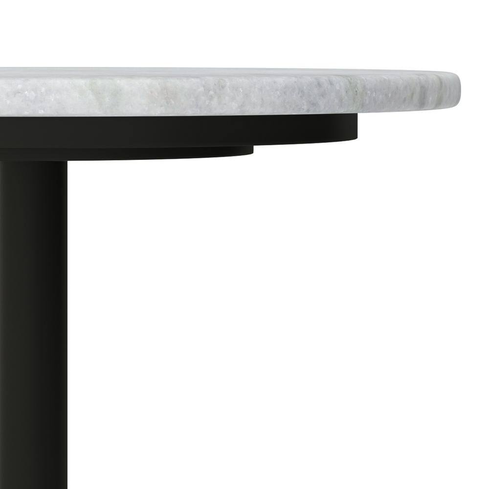White Marble and Gold Metal Round Side Table