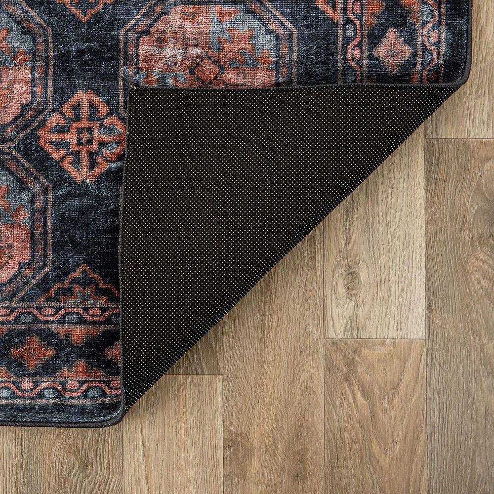 Transitional Moroccan Washable Non Slip Rust 8 ft. x 10 ft. Area Rug - thumbnail 4