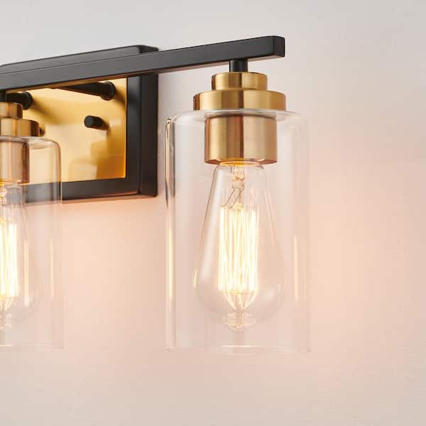 Lumières de la Ville glass WINSHEN 4-Lights Bathroom Vanity Light Fixtures with Seeded