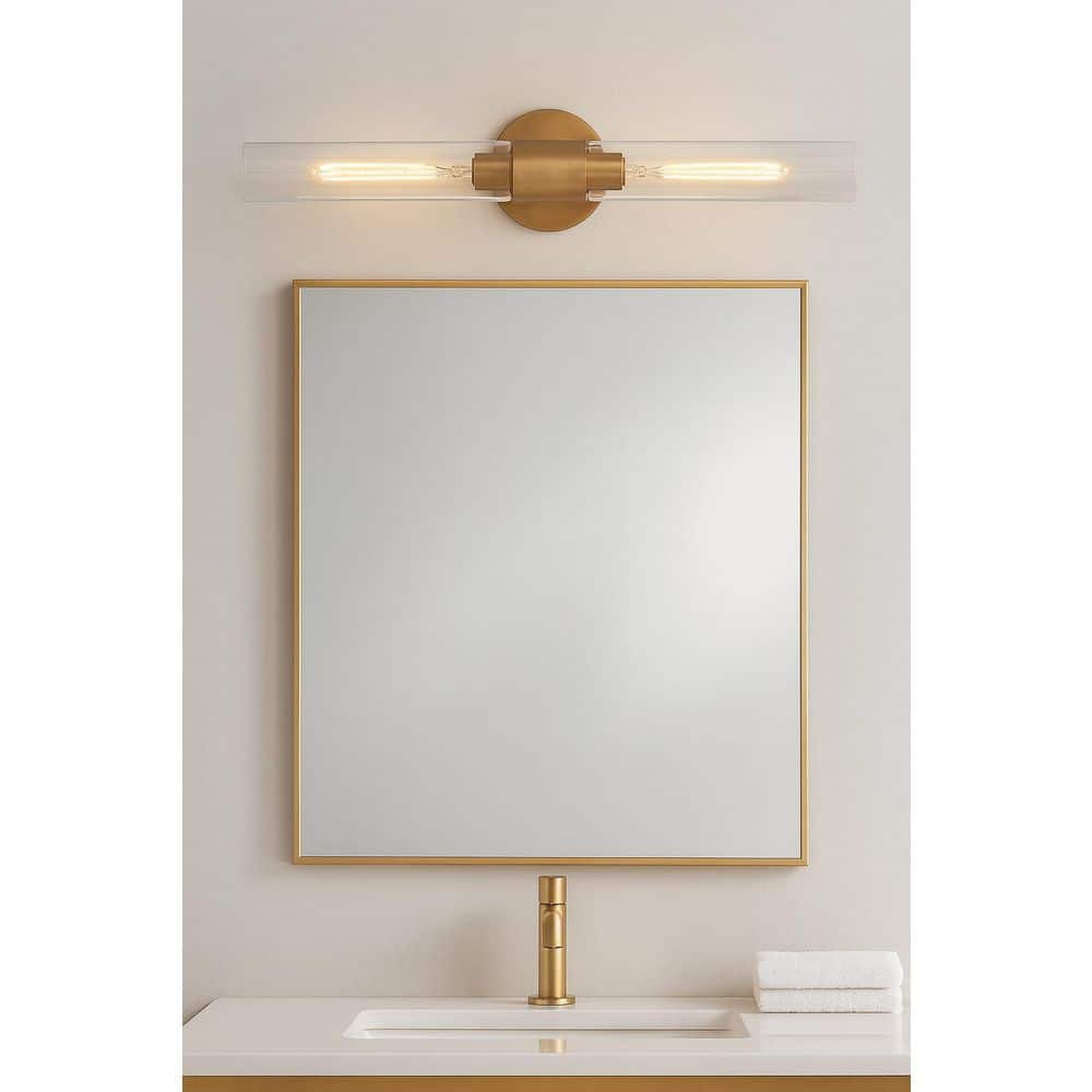 Shea 24.0 in. 2 Light Lacquered Brass Vanity Light price history on PriceWatchPro