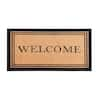 A1 Home Collections A1hc Welcome Mat Black/Beige 24 in. x 39 in. Coir PVC Classic Border Heavy Duty Door Mat