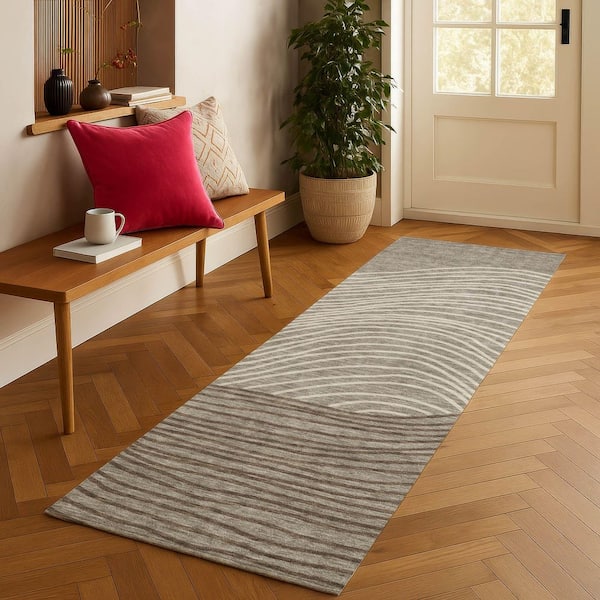 Chantille Machine Washable Indoor/Outdoor Abstract ACN2350 Taupe 2 ft. 3 in. x 7 ft. 6 in. Runner Rug