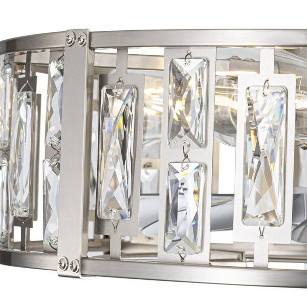 Flashwind Zachary 20 in. Indoor Chandelier Satin Nickel Ceiling