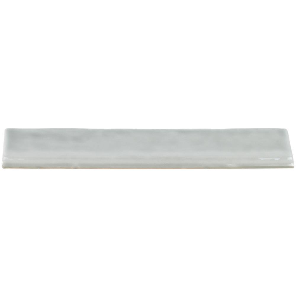 Taupe Polished Ceramic Bullnose Wall Tile Trim, 2x10