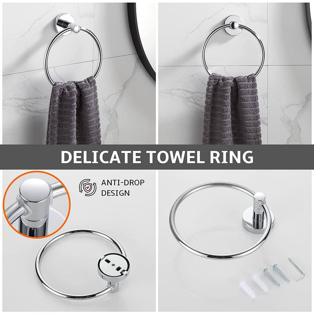 Chrome Adjustable Wall Mounted Bathroom Towel Rack Set
