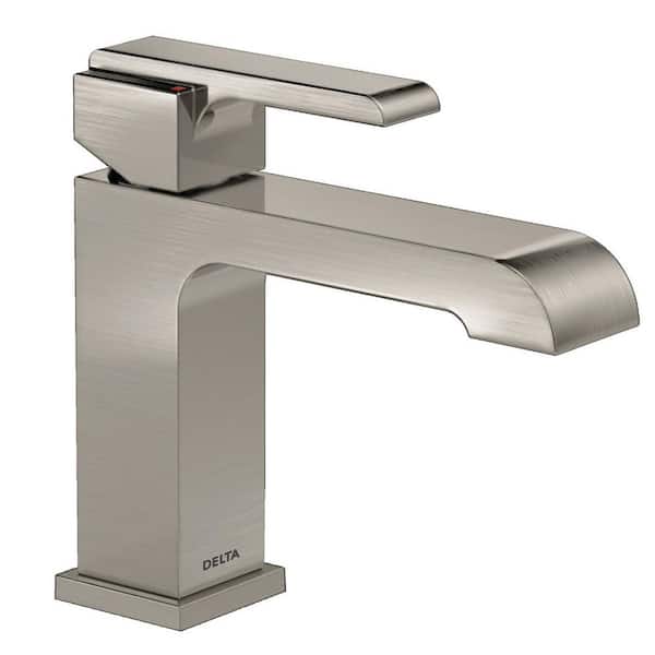 Delta Ara Single Hole Single-Handle Bathroom Faucet with Metal Drain Assembly in Stainless