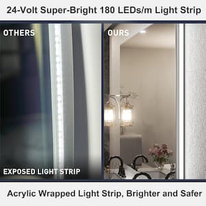 40 in. W x 30 in. H Rectangular Frameless Super Bright Backlited LED Anti-Fog Tempered Glass Wall Bathroom Vanity Mirror