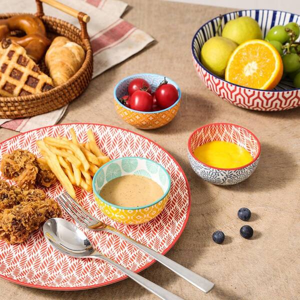 6 Pack Small Plastic Bowls - 4.5 OZ Unbreakable Wheat Straw Dipping & Prep Bowls, Assorted Colors
