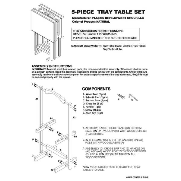 Plastic Development Group Portable Folding Kitchen Utility Table