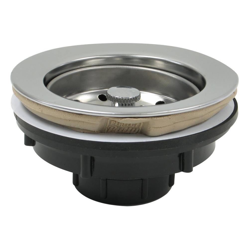 Chrome Round Plastic and Stainless Steel Kitchen Sink Drain