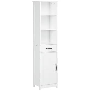 15.75 in. W x 64.5 in. H x 11.75 in. D, Particle Board Rectangular Bathroom Cabinet, Linen Tower with Shelf in White