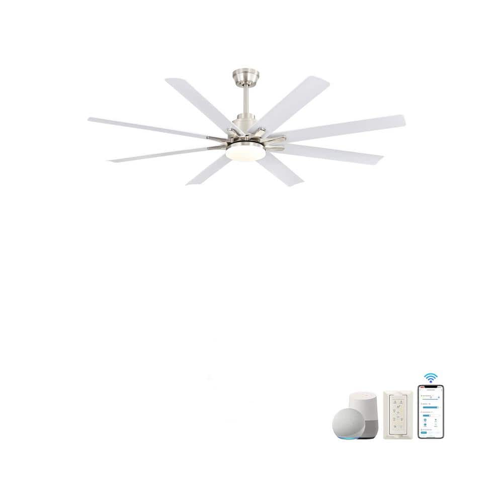66 In. Indoor/Outdoor Smart Ceiling Fan with Lights and Wall & App Control 