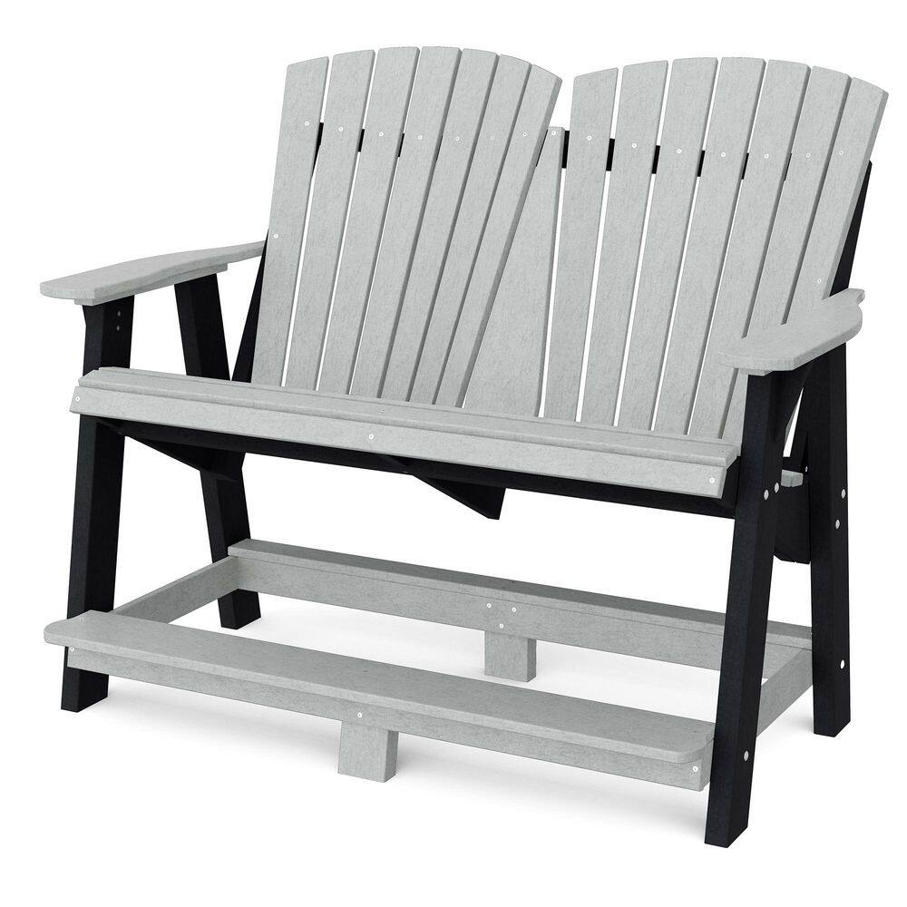 Heritage Light Gray and Black Plastic Outdoor Double Adirondack price history on PriceWatchPro