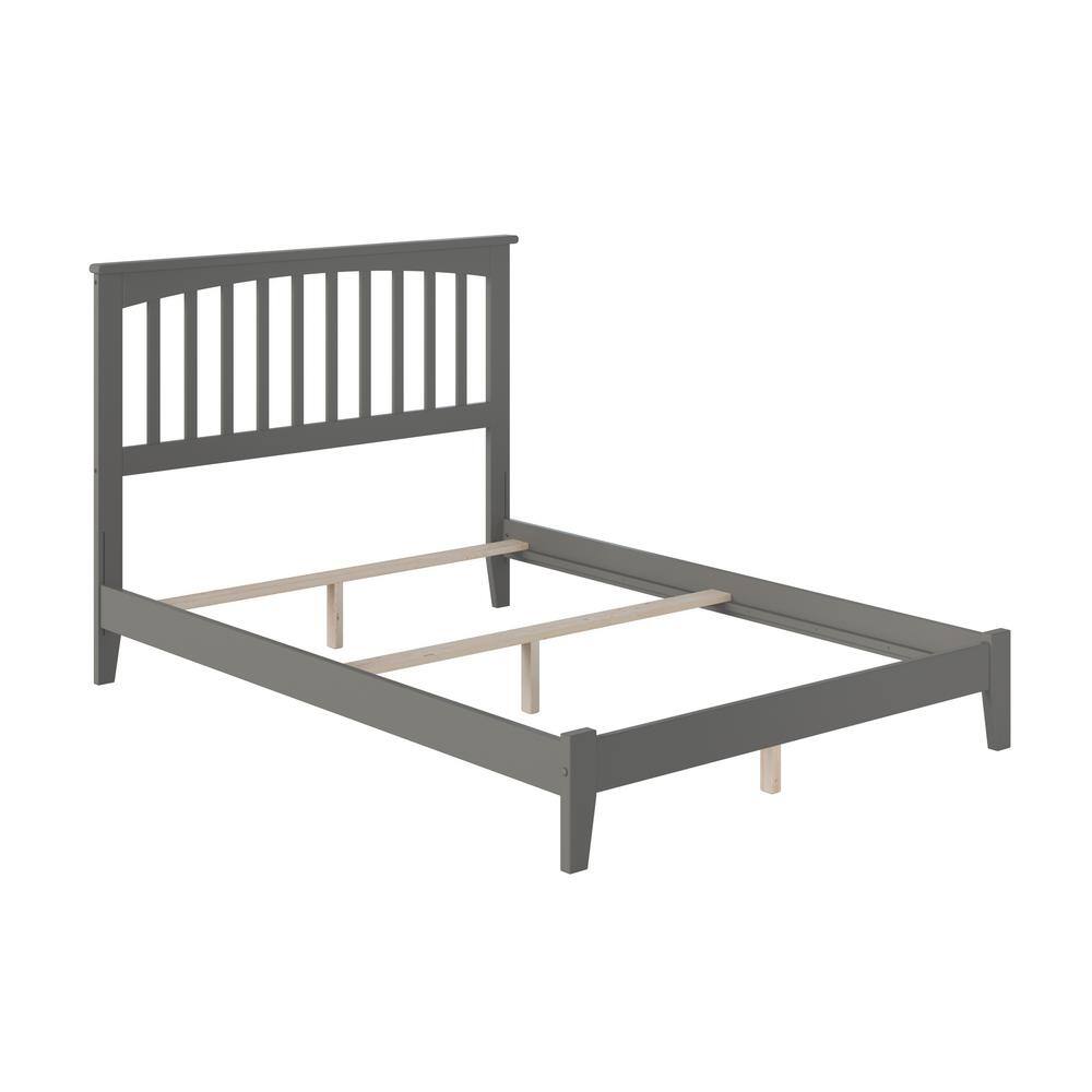 Mission Full Size Gray Wood Bed with Headboard and Slats