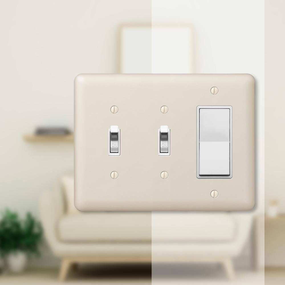 Devon Light Almond Metal 3-Gang Wall Plate