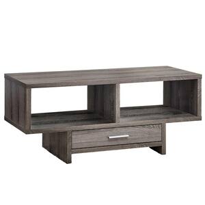 Jasmine 17.75 in. Dark Taupe With Storage - Coffee Table