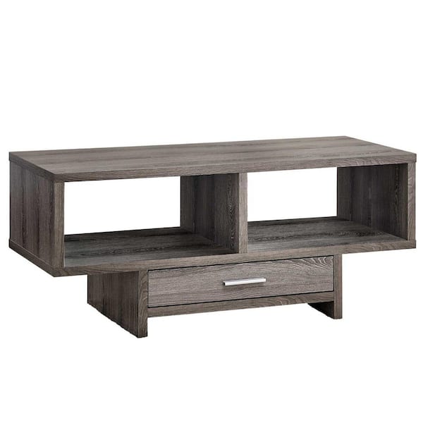 HomeRoots Jasmine 17.75 in. Dark Taupe With Storage - Coffee Table