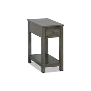 New Classic Furniture Noah 12 in. Gray Rectangle Solid Wood End Table with 1-Drawer