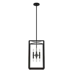 Felippe 8-Light Onyx Bengal Island Pendant Light with Clear Seeded Glass Shade Kitchen Light