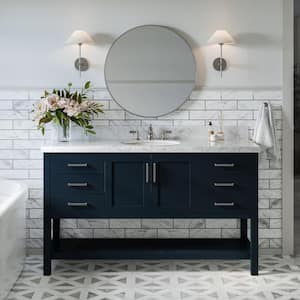 Magnolia 60 in. W x 21.5 in. D x 34.5 in. H Bath Vanity Cabinet without Top in Midnight Blue