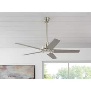 Mickelson 52 in. LED Indoor Brushed Nickel Ceiling Fan with Light