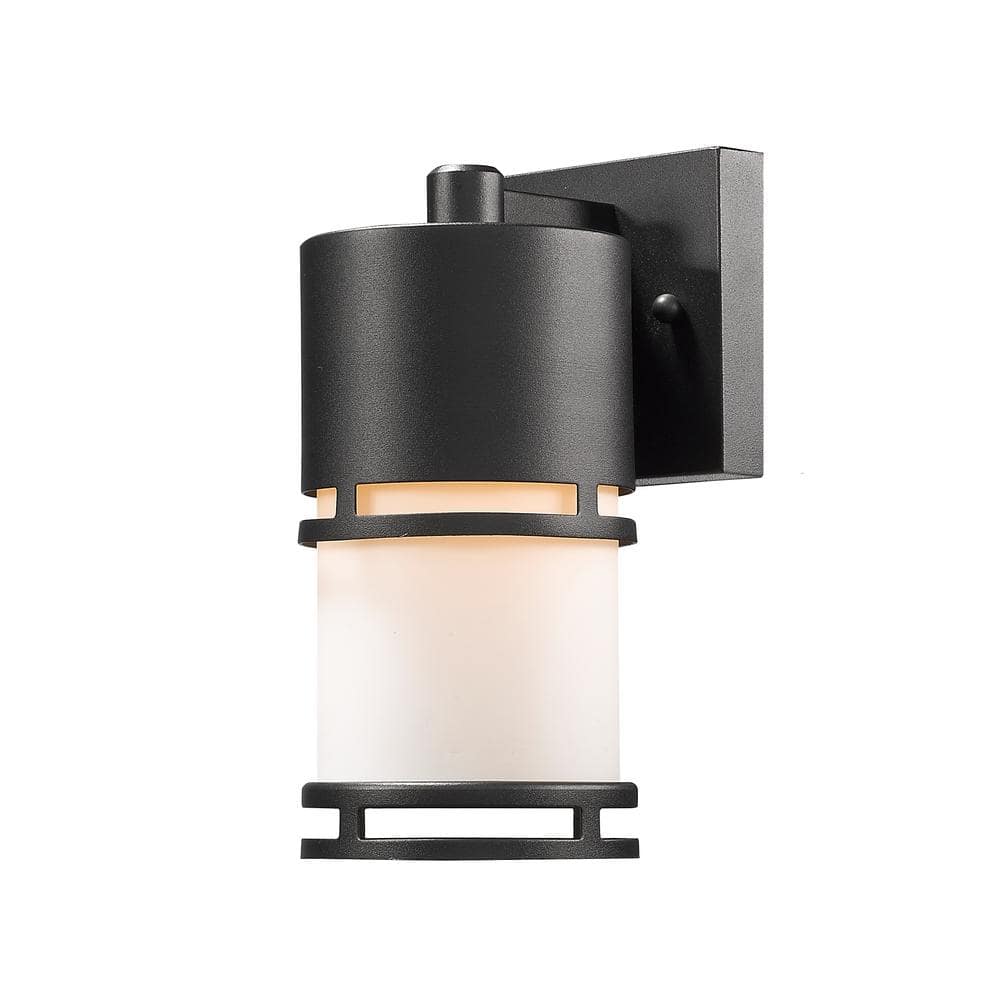  Luminata 6-Watt 8.88 in. Black Integrated LED Aluminum Hardwired Outdoor Weather Resistant Barn Wall Sconce Light