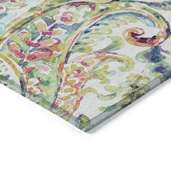 Chantille Machine Washable Indoor/Outdoor Abstract ACN834 Ivory 8 ft. x 10 ft. Area Rug