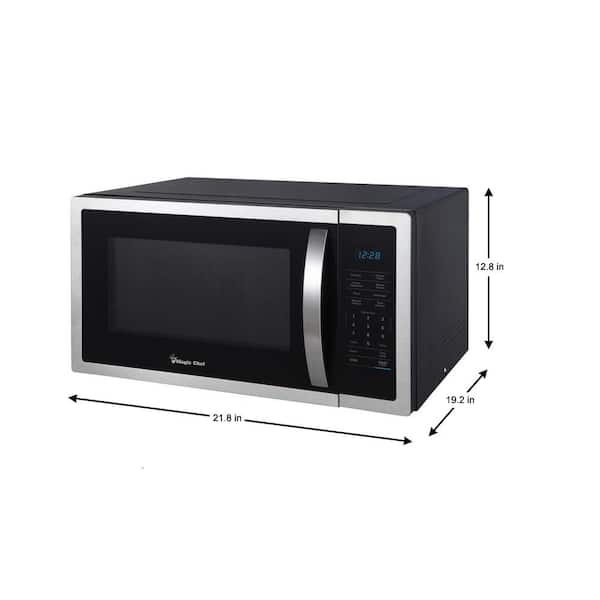 Magic Chef 1 6 Cu Ft Countertop Microwave In Stainless Steel With Gray Cavity Hmm1611st2 The Home Depot Magic Chef 1 6 Cu Ft Countertop
