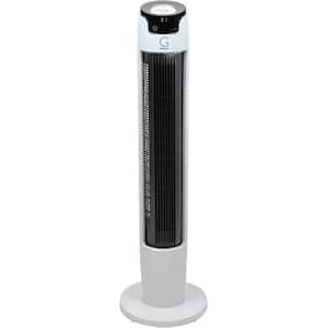 43 in. Swing Digital Tower Fan with Remote and Max Cool Technology in White