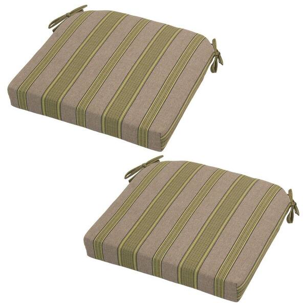 Hampton Bay 21 x 20.5 Outdoor Chair Cushion in Standard Luxe Stripe (2-Pack)