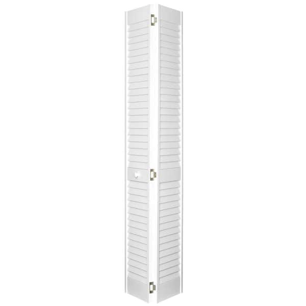 Home Fashion Technologies 2 in. Louver/Louver Behr Decorator White Solid Wood Interior Bifold Closet Door-DISCONTINUED